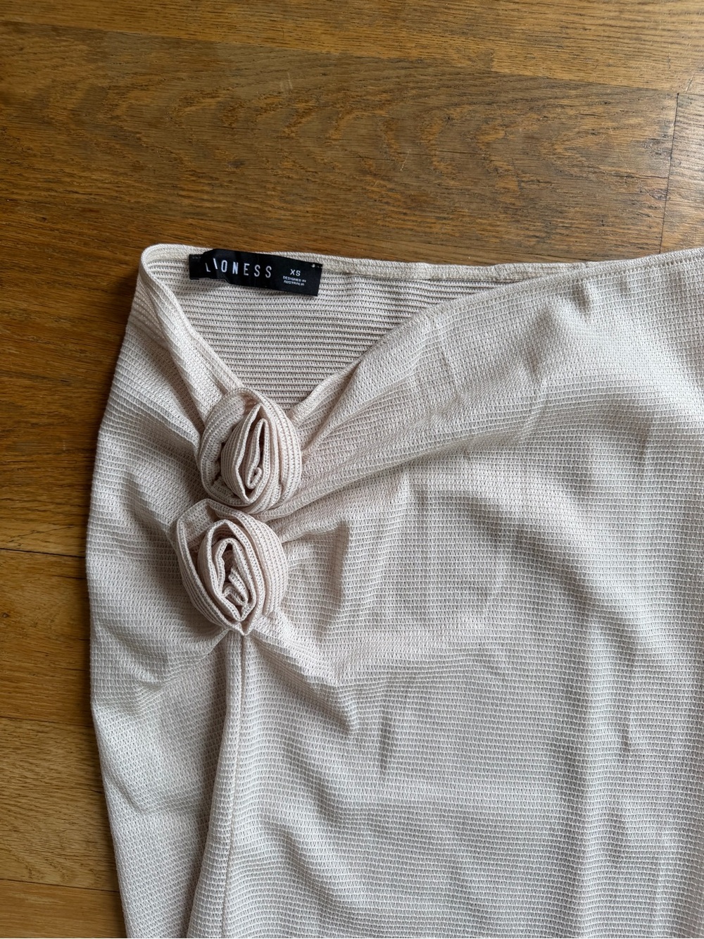 Lioness Cream Maxi Swim Coverup Skirt with Rosette Accents - Picture 2 of 3